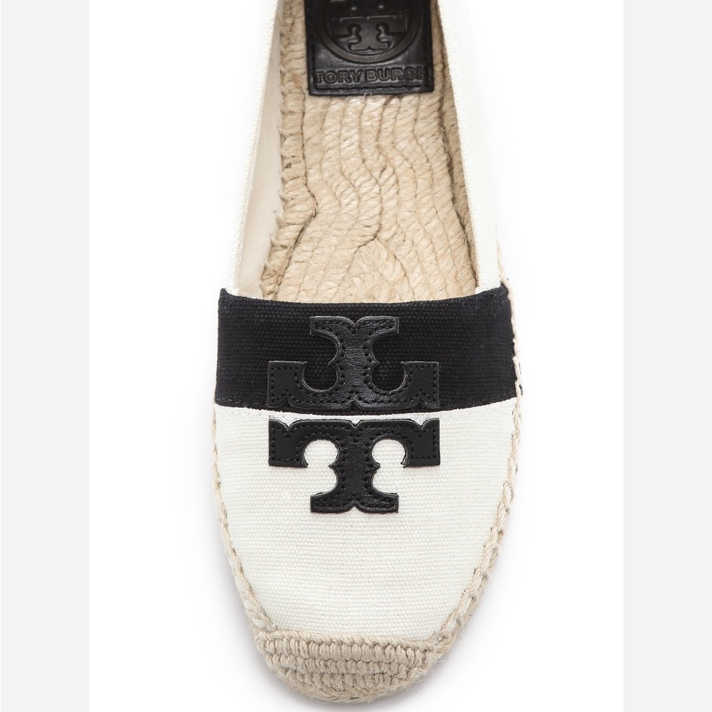 Tory Burch Cream and Black Espadrilles